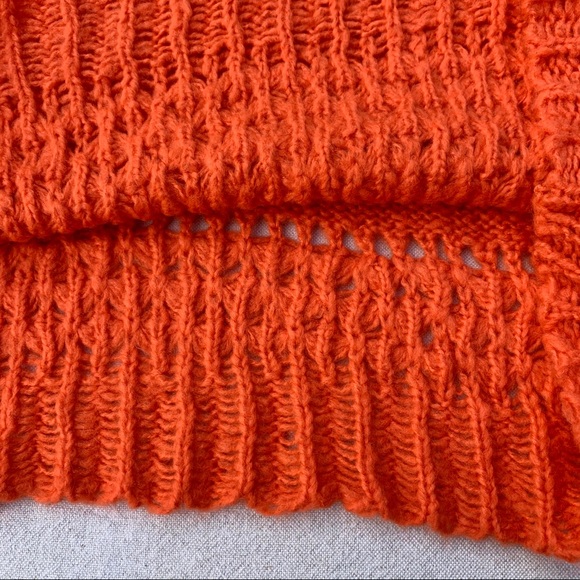 FREE PEOPLE Crashing Waves Oversized Sweater Tangerine - Picture 9 of 11